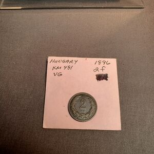 1896 Hungary 2 Fillér KM# 481